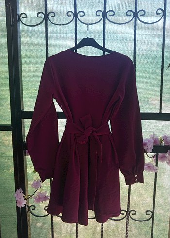 Diger Bordo Kadın Uzun Kollu Uzun Elbise - Görsel 5