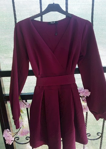 Diger Bordo Kadın Uzun Kollu Uzun Elbise - Görsel 3