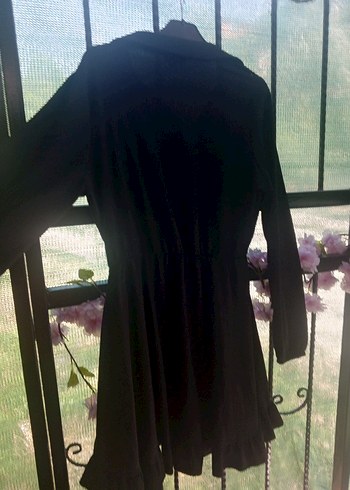 Siyah Midi Hamile Paltosu, Dökümlü, Gotik Tarz - Görsel 2