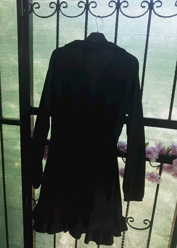 Siyah Midi Hamile Paltosu, Dökümlü, Gotik Tarz - Görsel 4