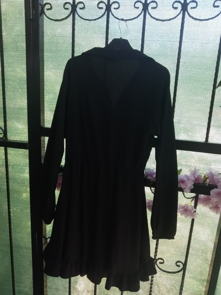 Siyah Midi Hamile Paltosu, Dökümlü, Gotik Tarz - Görsel 4