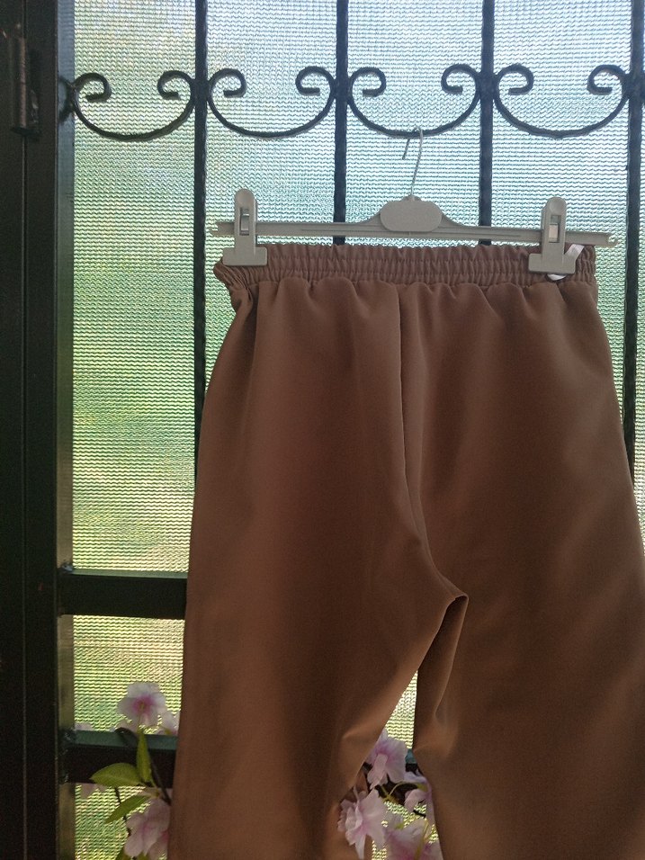 Kadın Kahverengi Midi Kumaş Pantolon - Görsel 3