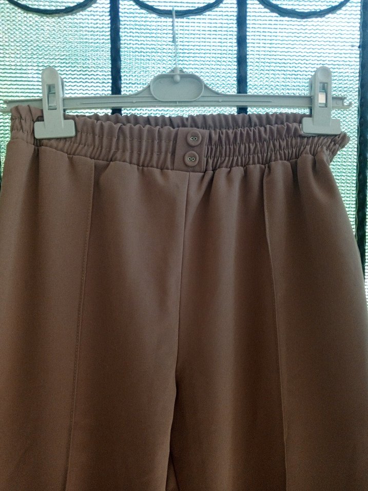 Kadın Kahverengi Midi Kumaş Pantolon - Görsel 2