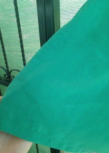 Kadın Yeşil Keten Mini Şort - Görsel 3