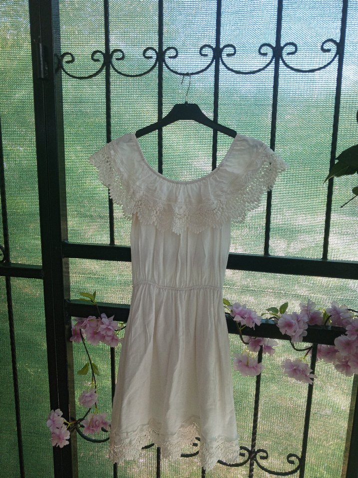 Dantel Detaylı Beyaz Bohem Elbise - Görsel 2