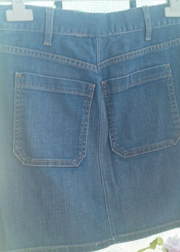 Kemerli Lacivert Mini Kot Etek - Görsel 3