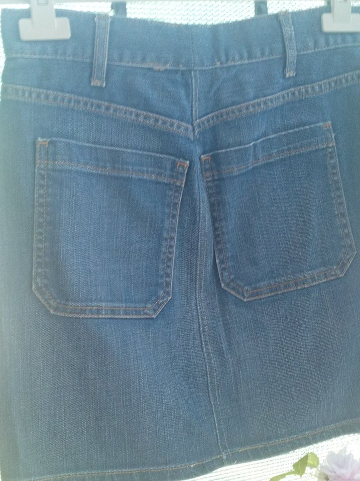 Kemerli Lacivert Mini Kot Etek - Görsel 3