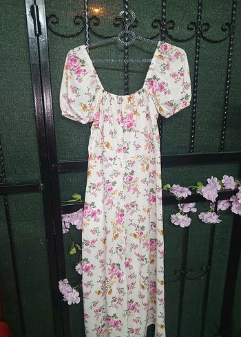 Çiçek Desenli Bohem Uzun Elbise - Görsel 2