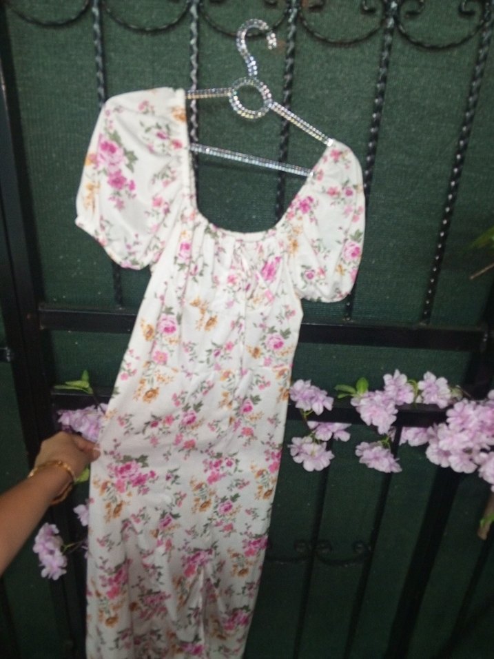 Çiçek Desenli Bohem Uzun Elbise - Görsel 4