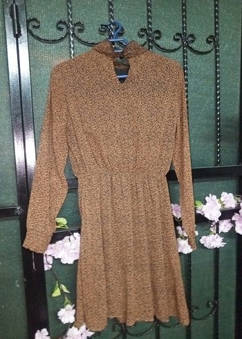 Bohem Tarz Uzun Kahverengi Triko Elbise - Görsel 4