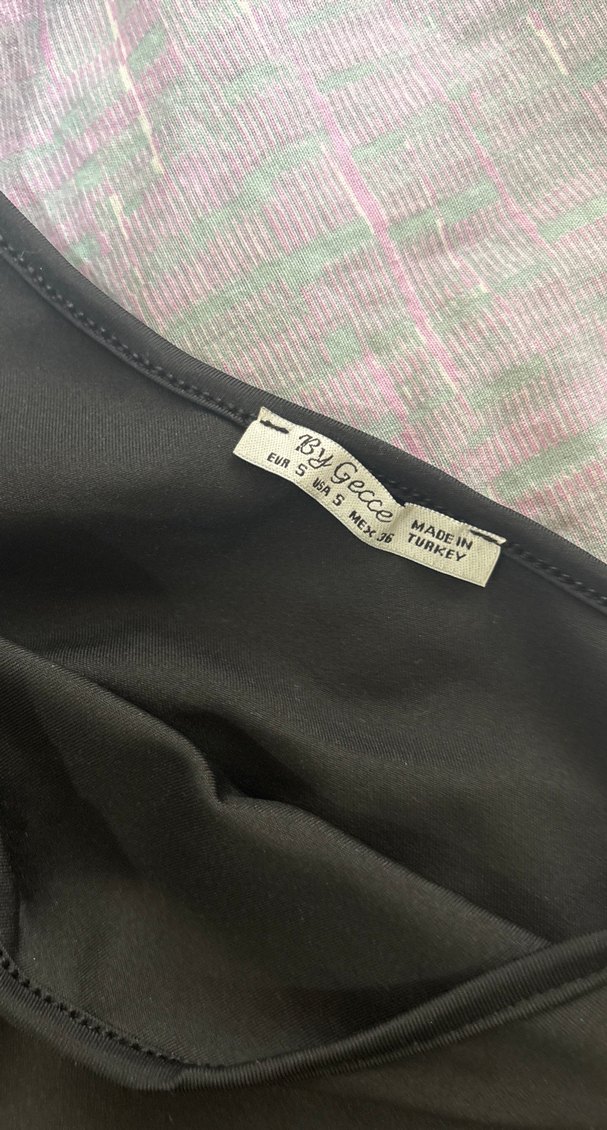 Tek Kollu Siyah Mini Elbise - Görsel 4