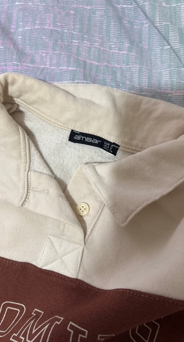 Düğmeli Kahverengi Kadın Sweatshirt - Görsel 4