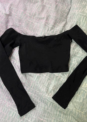 Siyah Uzun Kollu Teknolojik Kumaş Bluz - Görsel 3