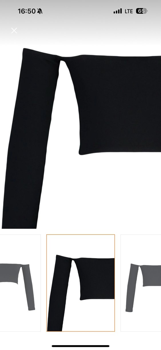 Siyah Uzun Kollu Teknolojik Kumaş Bluz - Görsel 2