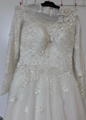 Dantel İşlemeli Prenses Gelinlik - Görsel 3