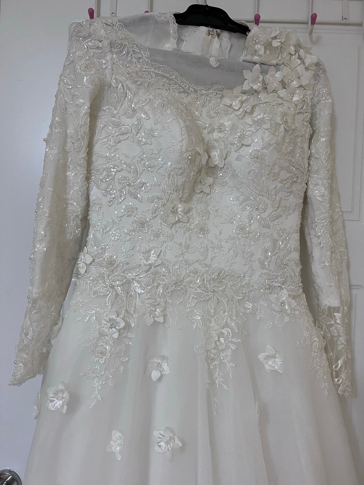 Dantel İşlemeli Prenses Gelinlik - Görsel 3