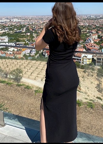 Siyah Uzun yırtmaçlı Kadın Etek - Görsel 2