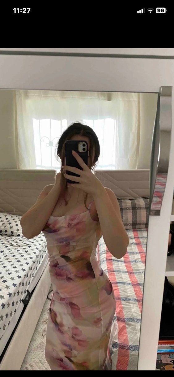 Pembe Drapeli Midi Straplez Elbise - Görsel 5