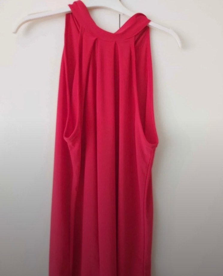 Kırmızı Drapeli Yüksek Yakalı Kadın Bluz - Görsel 3