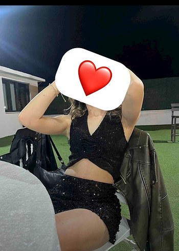 V Yaka Siyah Örgü  pullu Mini Büstiyer - Görsel 3