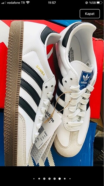 38 Beden beyaz Renk Adidas samba Orjinal ürün