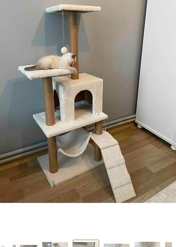 Beyaz Çok Katlı Kedi Tırmalama ve Dinlenme Ünitesi - Görsel 4