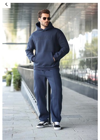 Lacivert erkek Madmext kalın Eşofman Takımı - Görsel 2