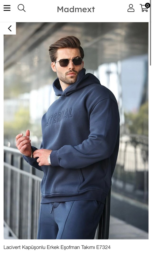 Lacivert erkek Madmext kalın Eşofman Takımı - Görsel 4