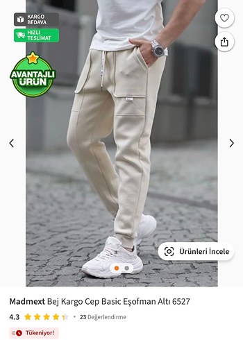 Madmext cargo cepli  Bağcıklı Erkek Outdoor Eşofman Altı - Görsel 3