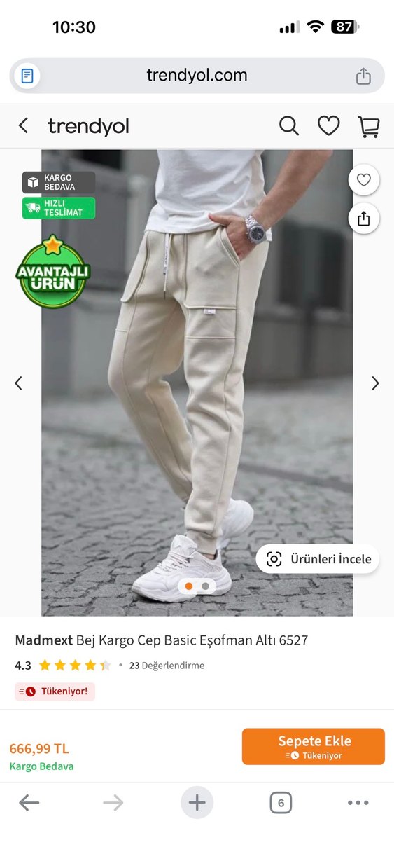 Madmext cargo cepli  Bağcıklı Erkek Outdoor Eşofman Altı - Görsel 3