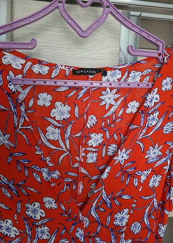 LC Waikiki Kısa Kollu Bohem V Yaka Midi Elbise