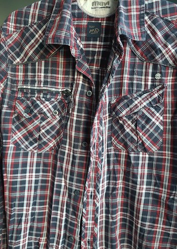 Erkek Gri Ekose Uzun Kollu Gömlek mavi jeans - Görsel 8