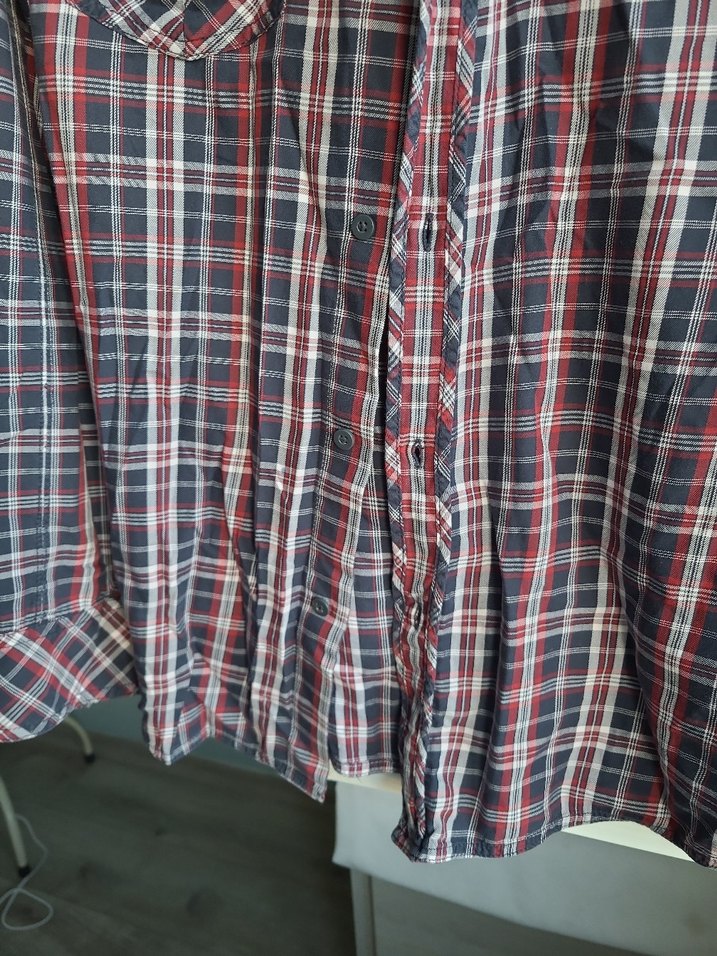 Erkek Gri Ekose Uzun Kollu Gömlek mavi jeans - Görsel 4