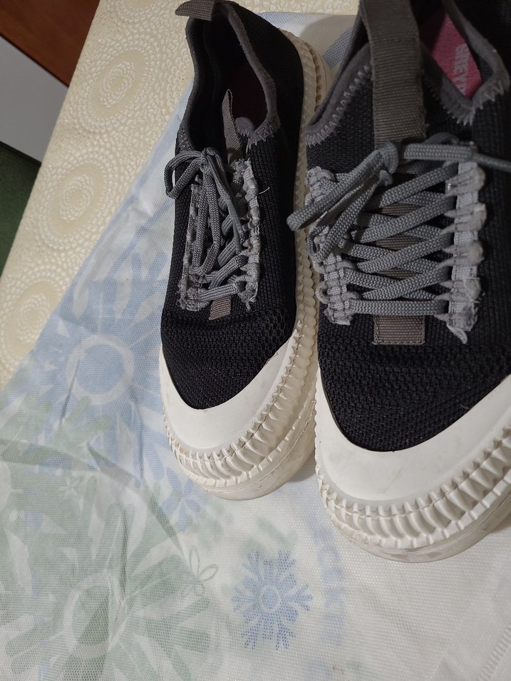 Siyah Gri Elastik Kadın Spor Ayakkabı - Görsel 4