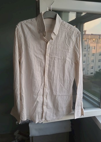 Bej Erkek Keten Uzun Kollu Gömlek - Görsel 5