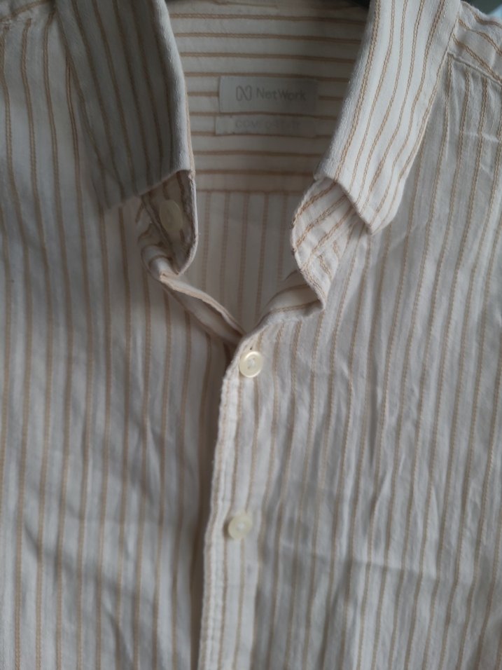 Bej Erkek Keten Uzun Kollu Gömlek - Görsel 3