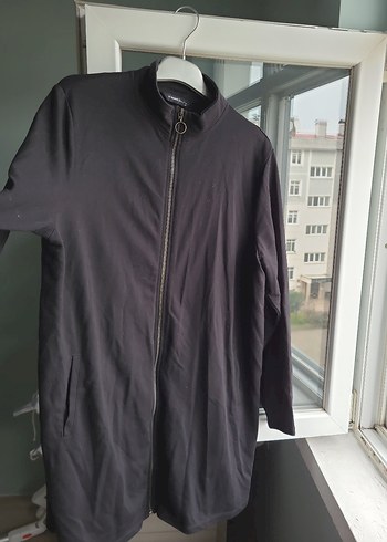 Gri Midi bayan Ceketi Fermuarlı - Görsel 5