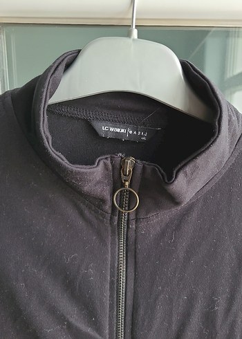 Gri Midi bayan Ceketi Fermuarlı - Görsel 4