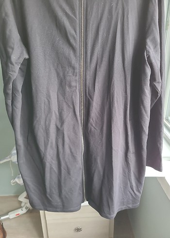Gri Midi bayan Ceketi Fermuarlı - Görsel 3
