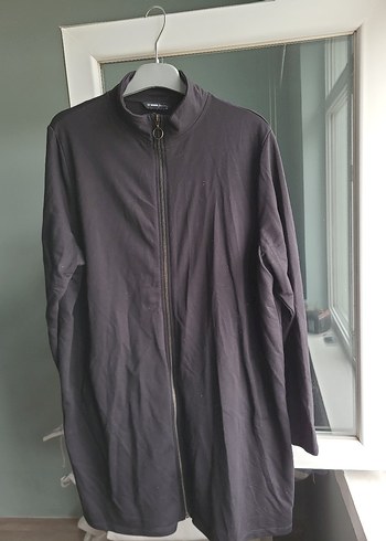 Gri Midi bayan Ceketi Fermuarlı - Görsel 2