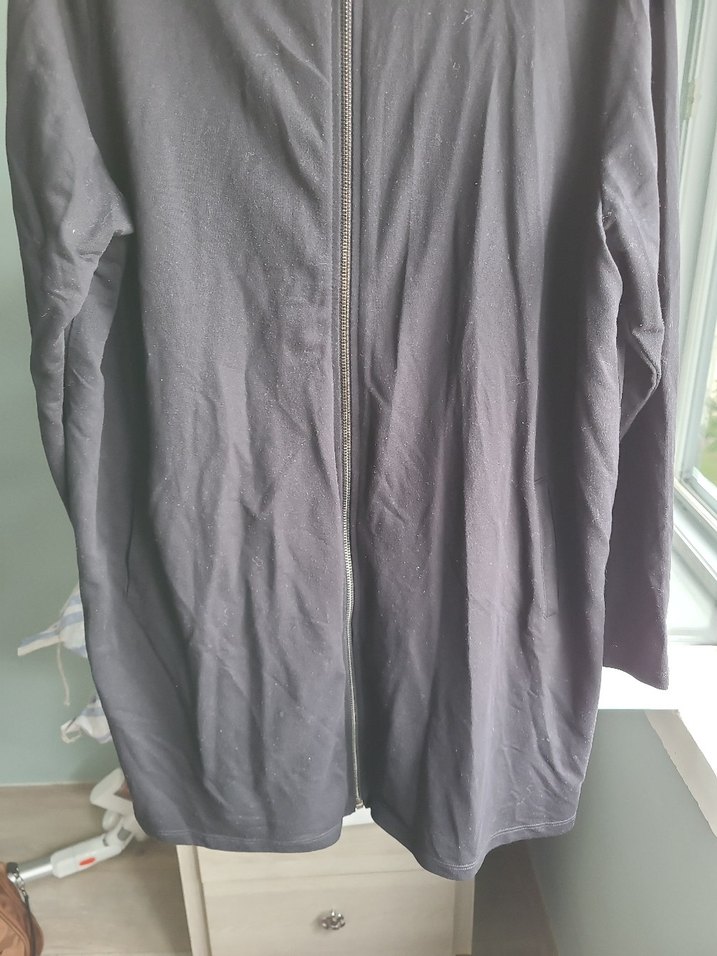 Gri Midi bayan Ceketi Fermuarlı - Görsel 3