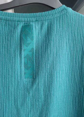 Turkuaz Erkek Keten Kısa Kollu Tişört - Görsel 4