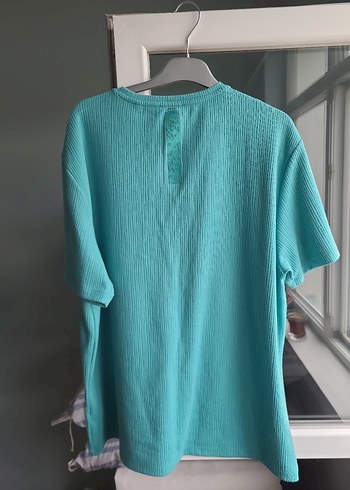 Turkuaz Erkek Keten Kısa Kollu Tişört - Görsel 3