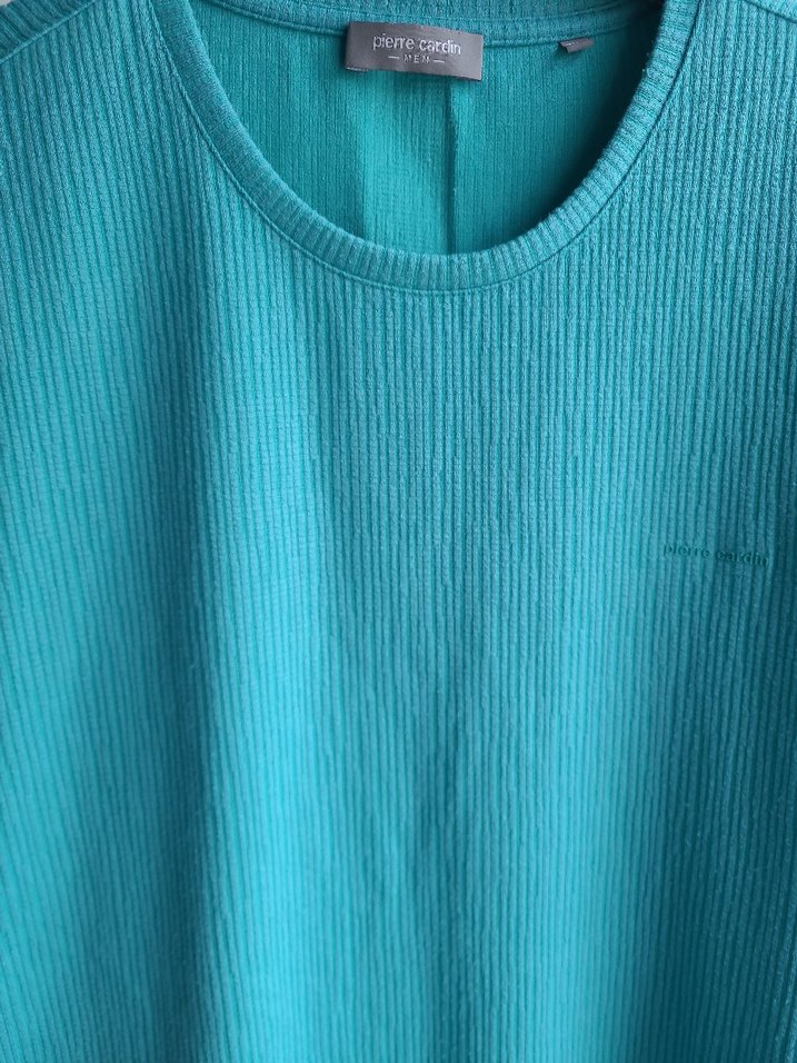 Turkuaz Erkek Keten Kısa Kollu Tişört - Görsel 2