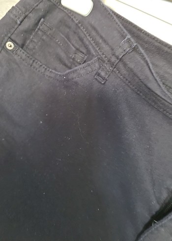 Kadın Siyah Kemerli Denim Pantolon - Görsel 4