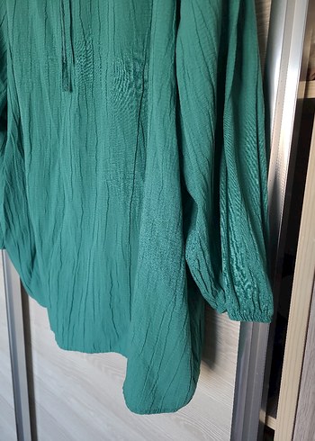 Uzun Kollu Turkuaz gomlek - Görsel 4