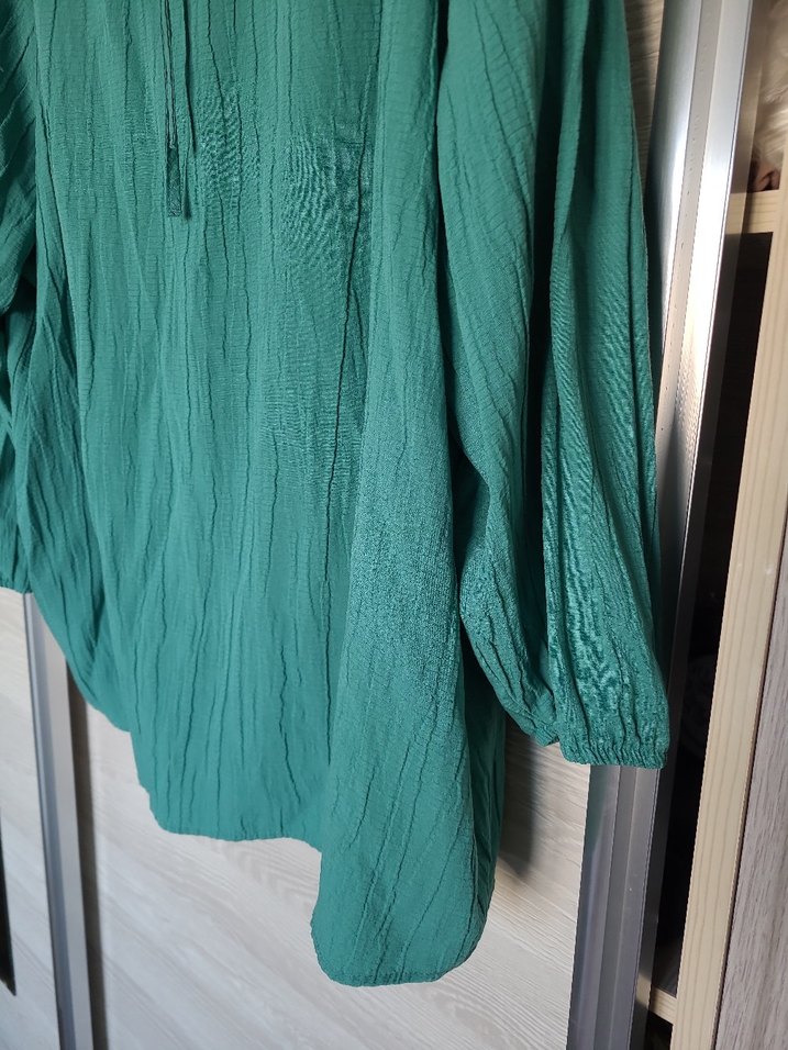 Uzun Kollu Turkuaz gomlek - Görsel 4