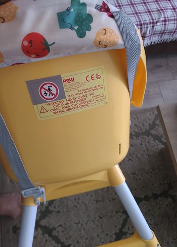 Sarı Pastel Renkli Bebek Mama Sandalyesi - Görsel 5