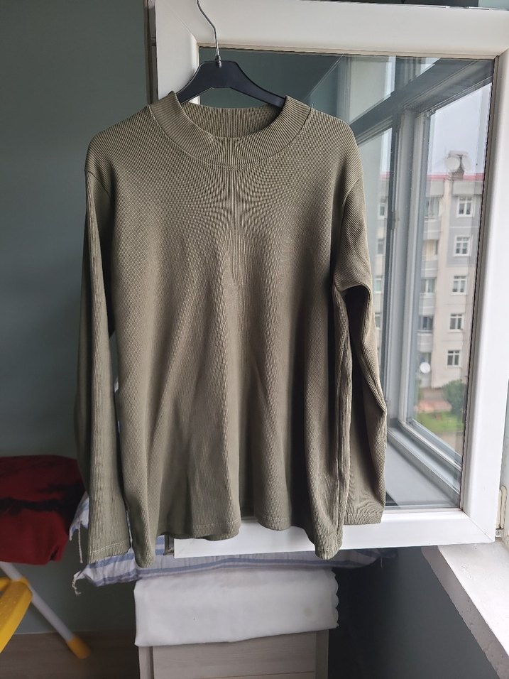 Bej Kadın Uzun Kollu Basic ribana sıvıt - Görsel 5