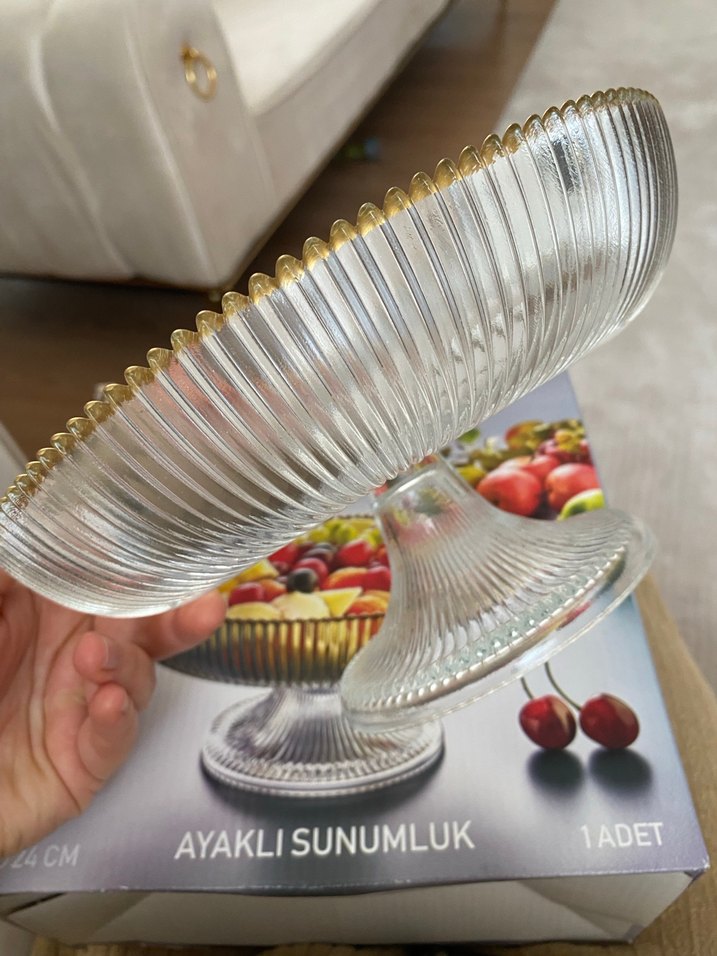 Cam Deposu 24 cm Ayaklı Sunumluk - Görsel 3